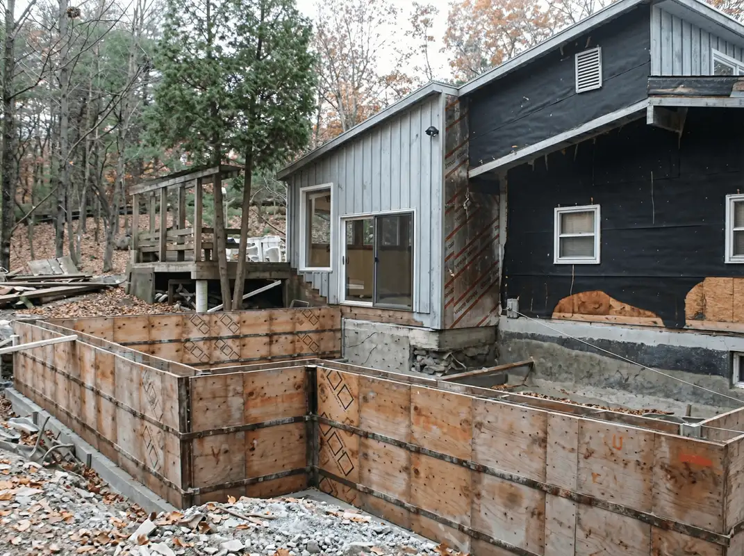 Prepared site with foundation forms for home remodeling and addition project in Fort Collins, CO